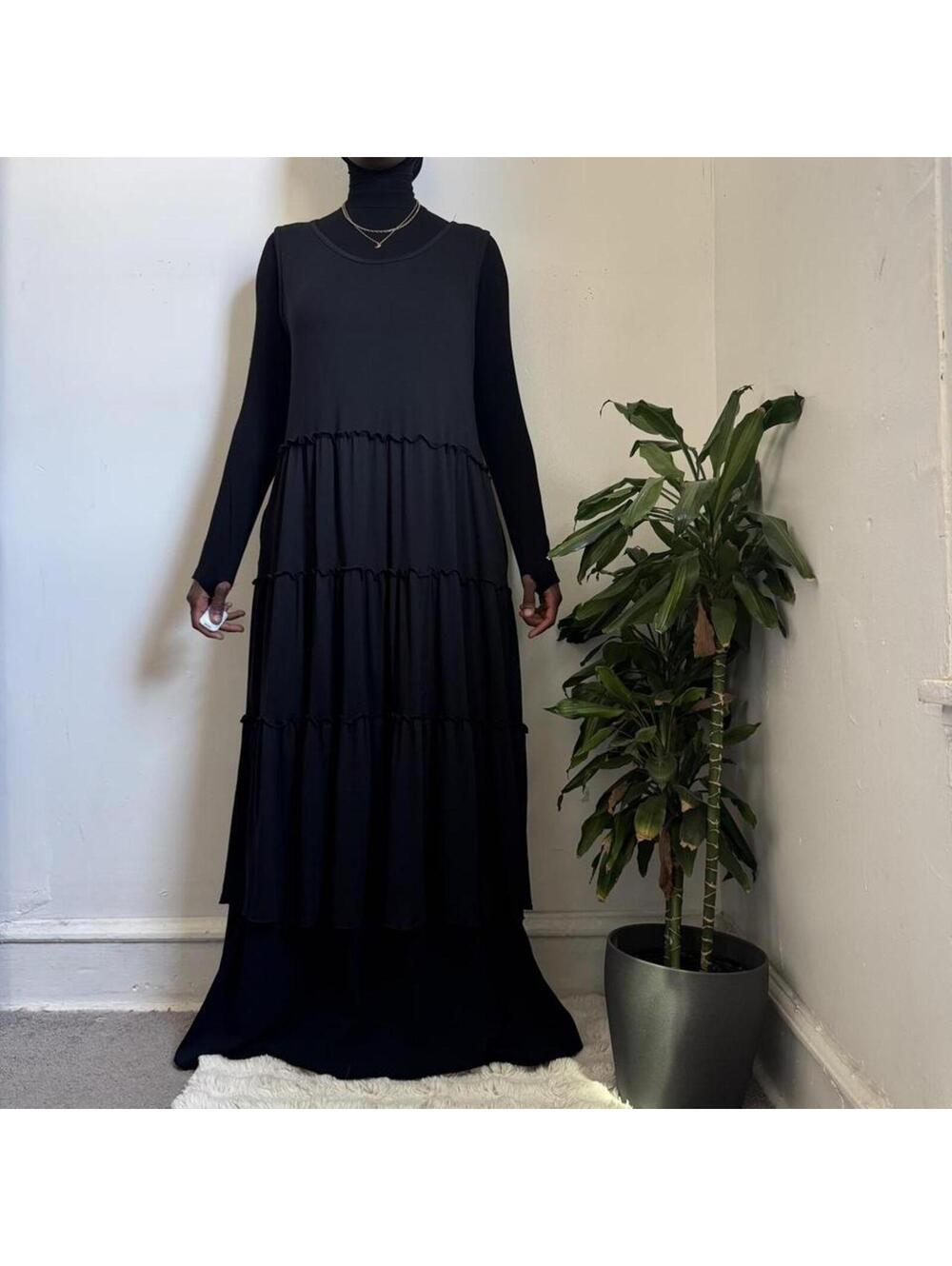 Whimsigoth White Mark Tiered Maxi Dress - 1XL